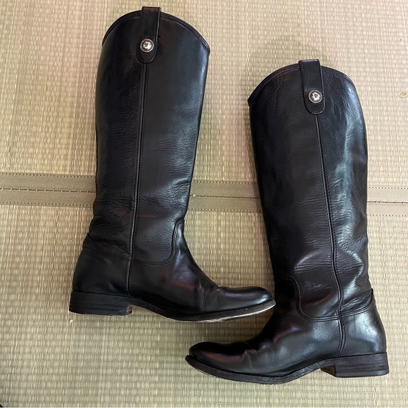 SALE Frye Melissa Button Leather Riding Boot Black Women Sz 6.5 - Picture 8 of 16